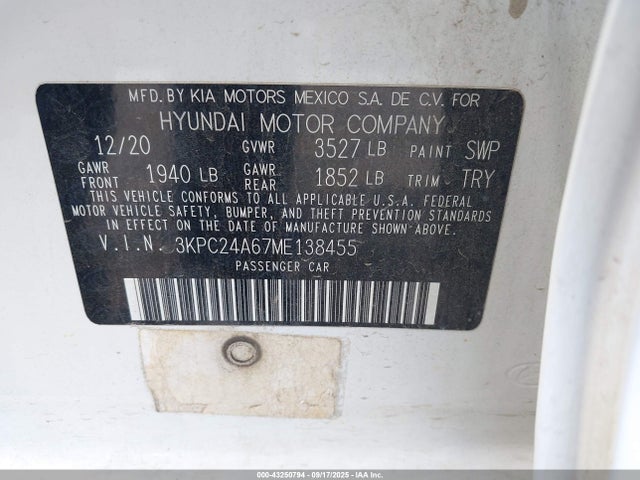 Hyundai gamma ii 2021 3KPC24A67ME138455 Image 9