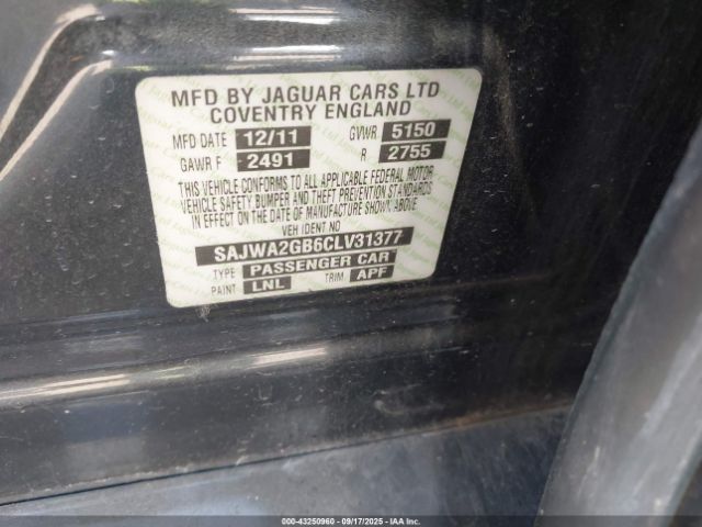 2012 JAGUAR XJ SAJWA2GB6CLV31377 Photo 8