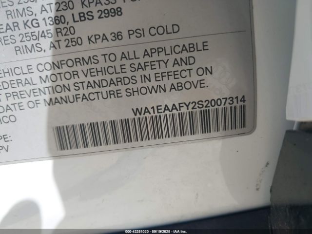 2025 AUDI Q5 WA1EAAFY2S2007314 Photo 8