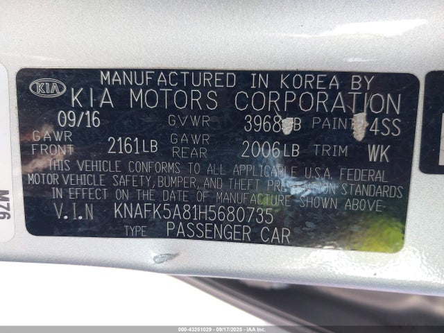 2017 KIA FORTE KNAFK5A81H5680735 Photo 8