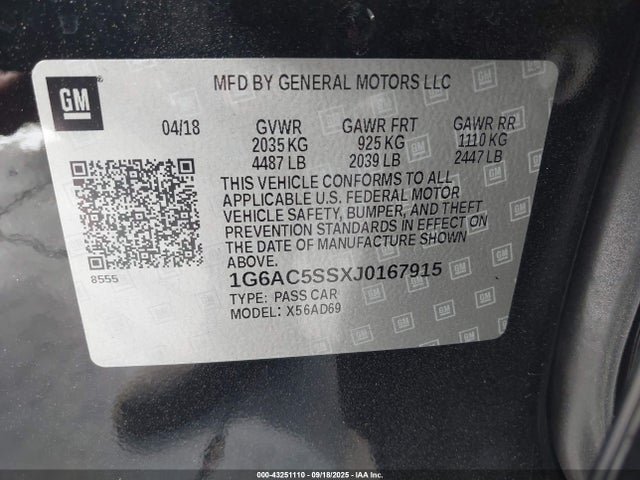 1G6AC5SSXJ0167915 Cadillac lgx - direct injection, variable valve timing, alum, gen 2