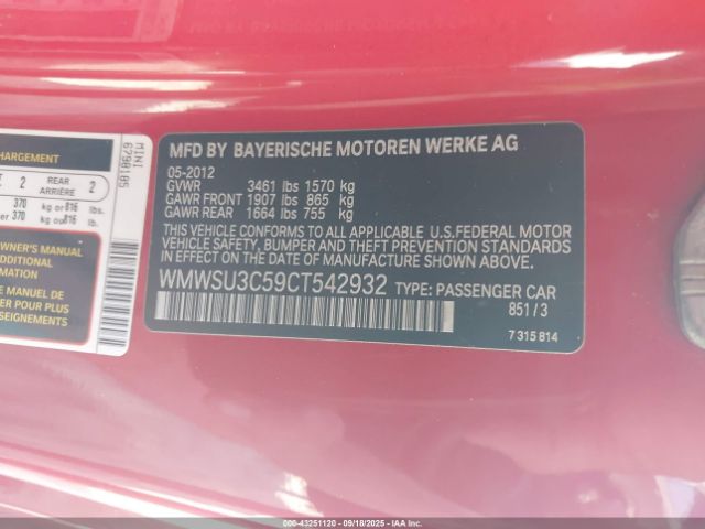 2012 MINI COOPER WMWSU3C59CT542932 Photo 8