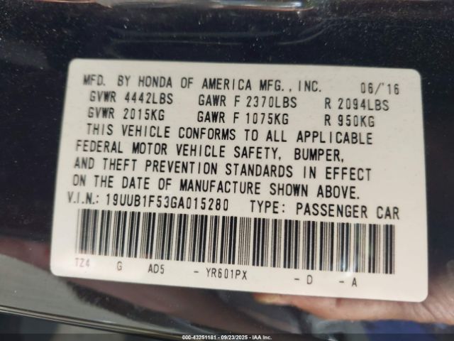 2016 ACURA TLX 19UUB1F53GA015280 Photo 8