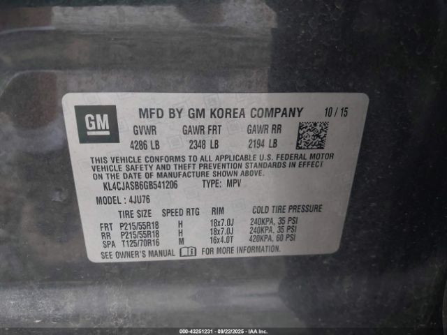 2016 BUICK ENCORE KL4CJASB6GB541206 Photo 8