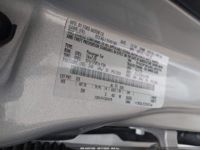 1FADP3K24EL455376 Ford 2014
