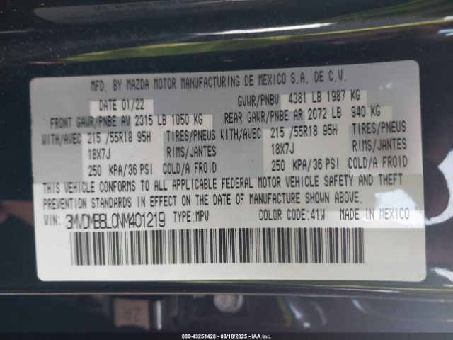 2022 MAZDA CX-30 3MVDMBBL0NM401219 Photo 8