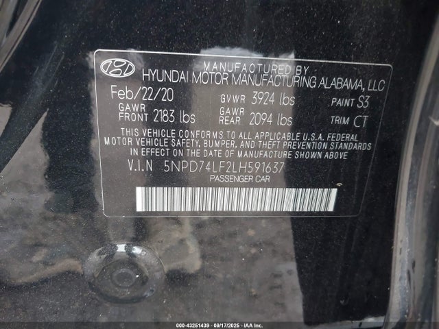 Hyundai mpi nu 2020 5NPD74LF2LH591637 Image 9