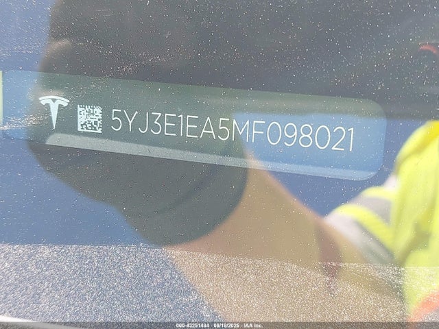 2021 TESLA MODEL 3 5YJ3E1EA5MF098021 Photo 8