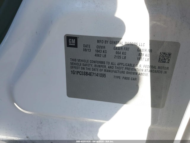 Chevrolet LUV 2014 1G1PC5SB4E7141095 Image 9