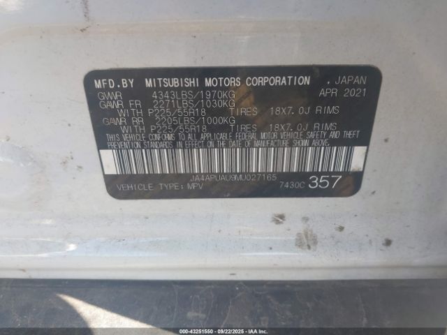 2021 MITSUBISHI OUTLANDER SPORT JA4APUAU9MU027165 Photo 8