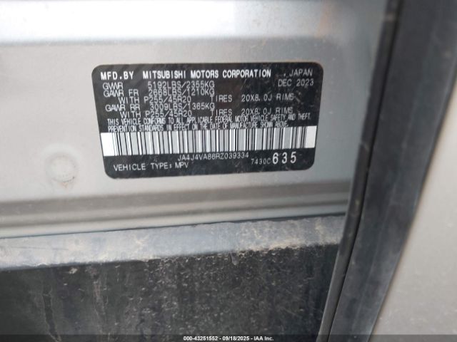 2024 MITSUBISHI OUTLANDER JA4J4VA86RZ039334 Photo 8