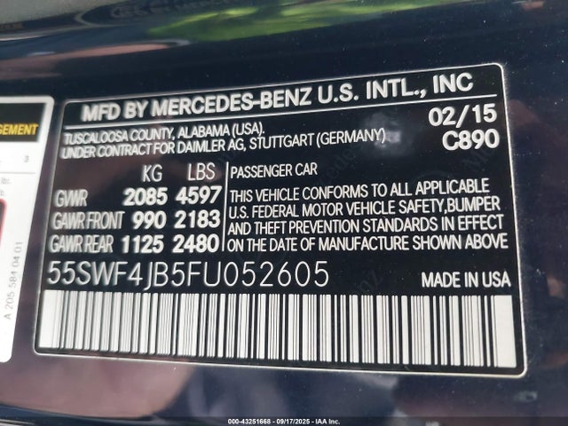 Mercedes-Benz 2015 2015 55SWF4JB5FU052605 Image 9