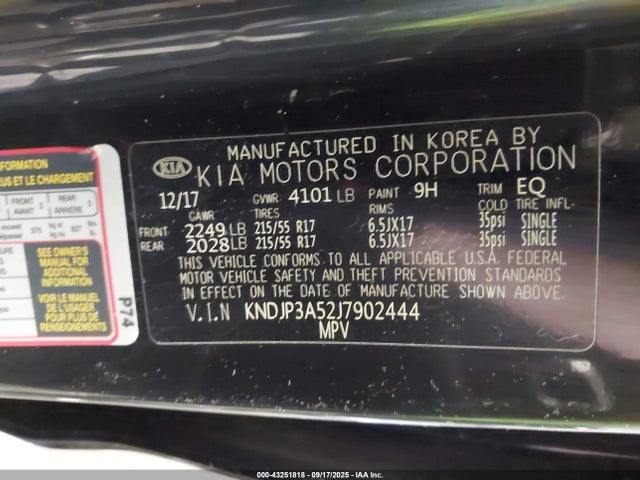 KIA g 2018 KNDJP3A52J7902444 Image 9