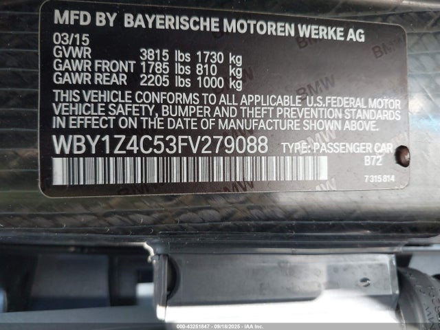 WBY1Z4C53FV279088 BMW 2015