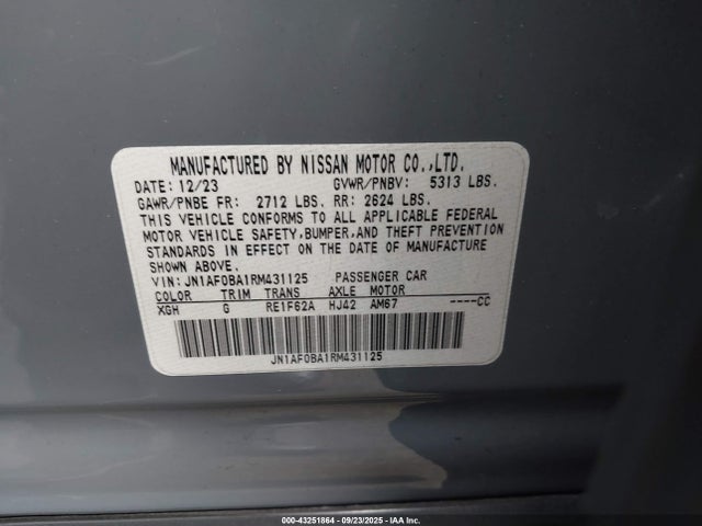 JN1AF0BA1RM431125 Nissan motor
