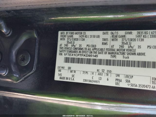 2015 FORD F-150 1FTEX1CP7FKD95145 Photo 8