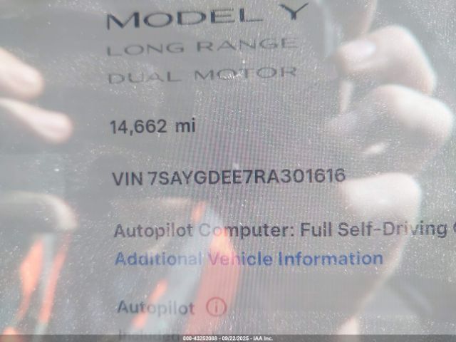 2024 TESLA MODEL Y 7SAYGDEE7RA301616 Photo 6