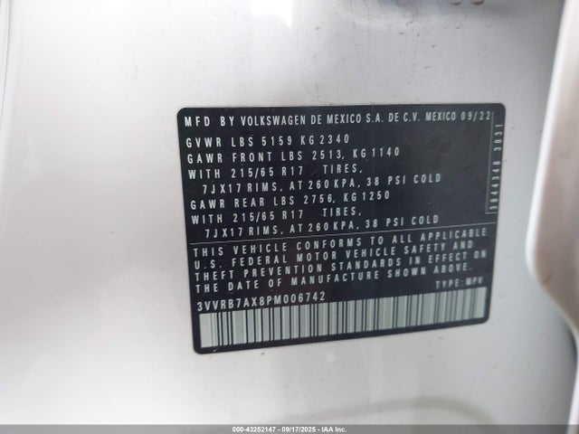 Volkswagen tsi 2023 3VVRB7AX8PM006742 Image 9