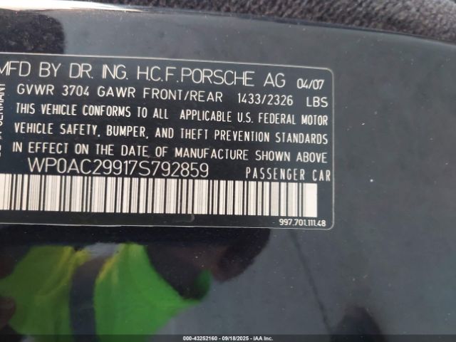2007 PORSCHE 911 WP0AC29917S792859 Photo 8