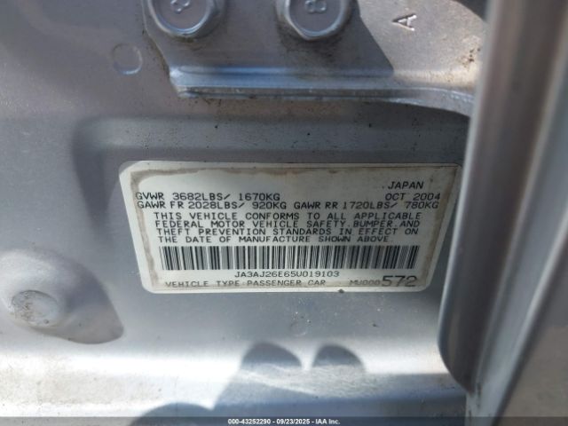 2005 MITSUBISHI LANCER JA3AJ26E65U019103 Photo 8