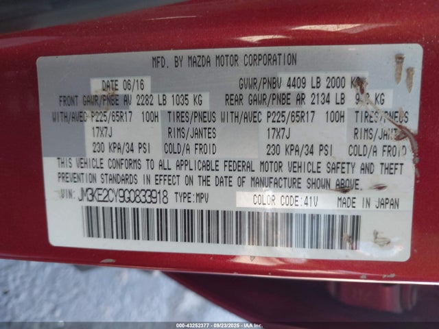 JM3KE2CY9G0833918 Mazda py