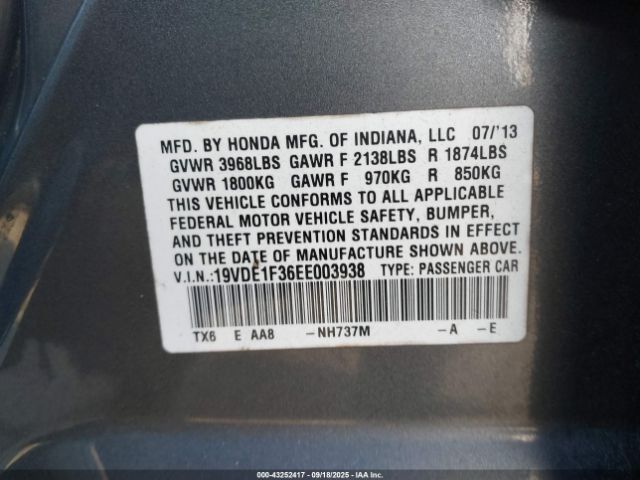 2014 ACURA ILX 19VDE1F36EE003938 Photo 8