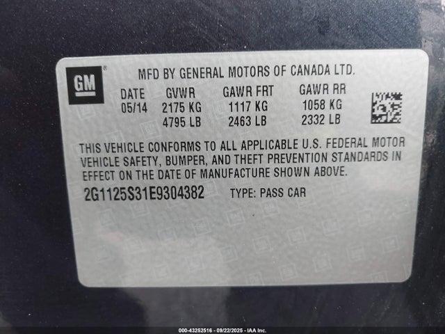 2G1125S31E9304382 Chevrolet lfx