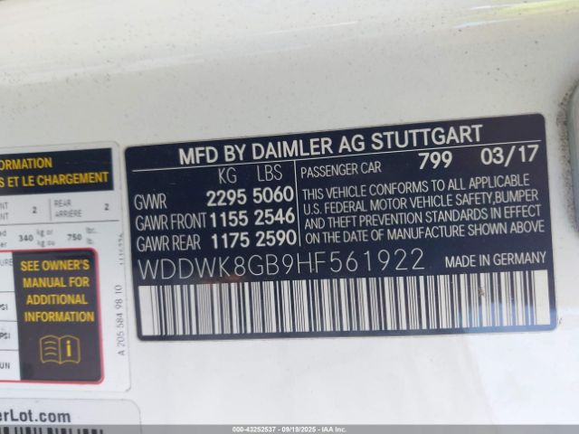 2017 MERCEDES-BENZ AMG C 63 WDDWK8GB9HF561922 Photo 8