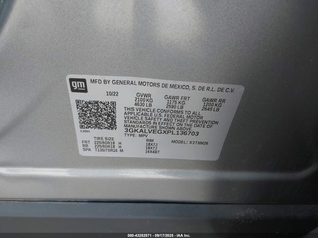 43252571 :رقم المزاد ، 3GKALVEGXPL136703 vin ، 2023 Gmc Terrain Awd Slt مزاد بيع