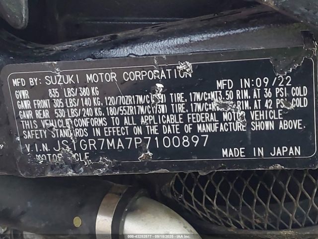 2023 SUZUKI GSX-R750 JS1GR7MA7P7100897 Photo 9