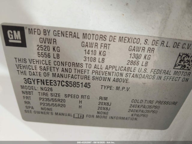 2012 CADILLAC SRX 3GYFNEE37CS585145 Photo 8