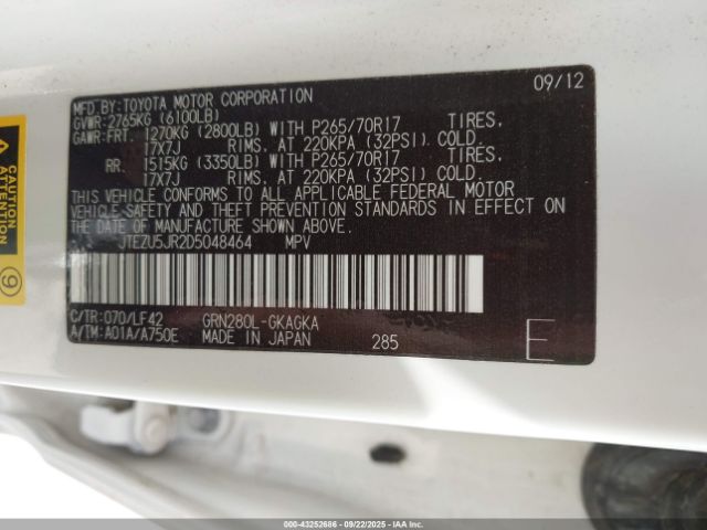 2013 TOYOTA 4RUNNER JTEZU5JR2D5048464 Photo 8