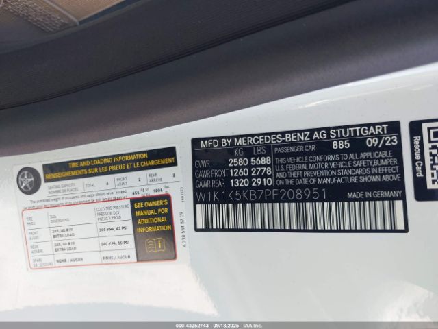 2023 MERCEDES-BENZ E 450 W1K1K5KB7PF208951 Photo 8