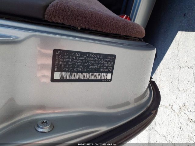 2004 PORSCHE BOXSTER WP0CB29814U661238 Photo 8