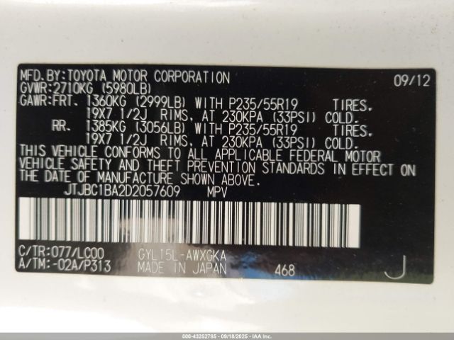 2013 LEXUS RX 450H JTJBC1BA2D2057609 Photo 8