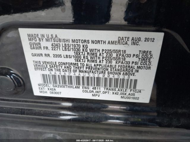 2013 MITSUBISHI OUTLANDER SPORT 4A4AP4AU5DE004538 Photo 8