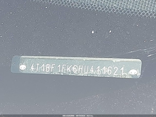 4T1BF1FK6HU411621 Toyota 2ar-fe