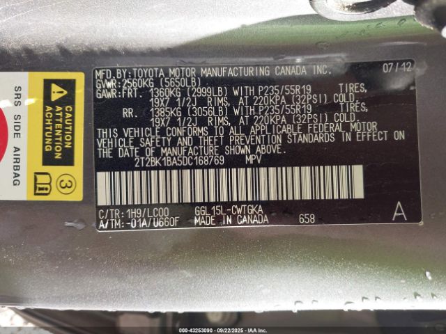 2013 LEXUS RX 350 2T2BK1BA5DC168769 Photo 8