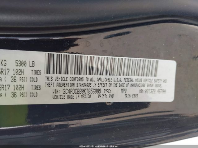 2019 DODGE JOURNEY 3C4PDCBB0KT856889 Photo 8