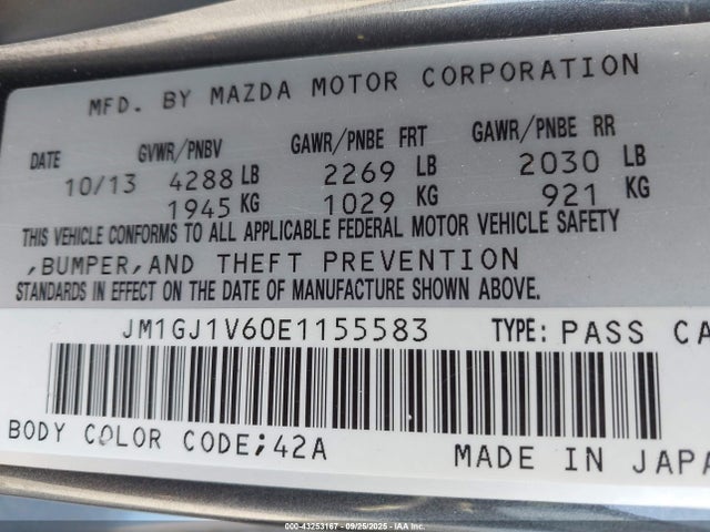 JM1GJ1V60E1155583 Mazda py