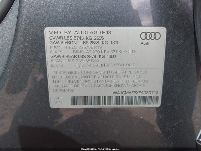 2014 AUDI Q5 WA1CMAFPXEA030713 Photo 8