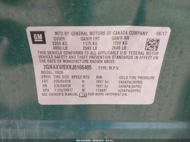 2018 CHEVROLET EQUINOX 2GNAXWEXXJ6166485 Photo 8