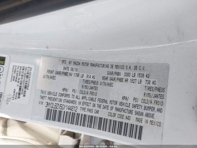 3MYDLBZV5GY144812 Scion p5v