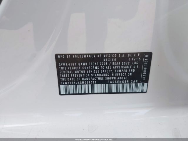 2016 VOLKSWAGEN GOLF 3VW217AUXGM021023 Photo 8