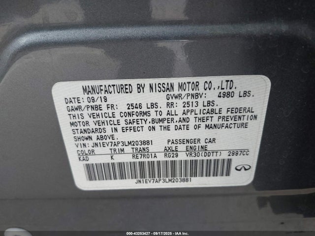 JN1EV7AP3LM203881 Infiniti Q50