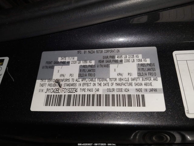 JM1CW2BL1F0182234 Mazda l5x