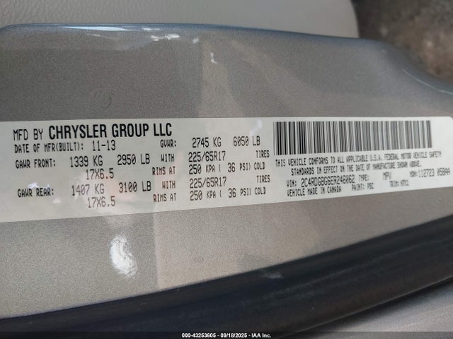 Dodge 2014 2014 2C4RDGBG6ER246062 Image 9