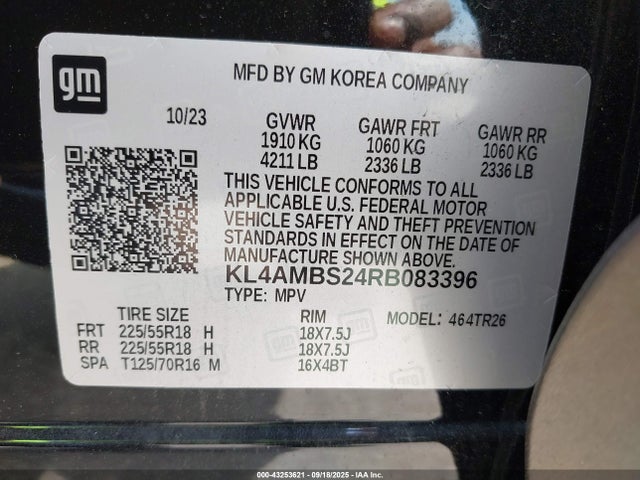 Продажа на аукционе авто 2024 Buick Encore Gx Preferred Fwd, vin: KL4AMBS24RB083396, номер лота: 43253621