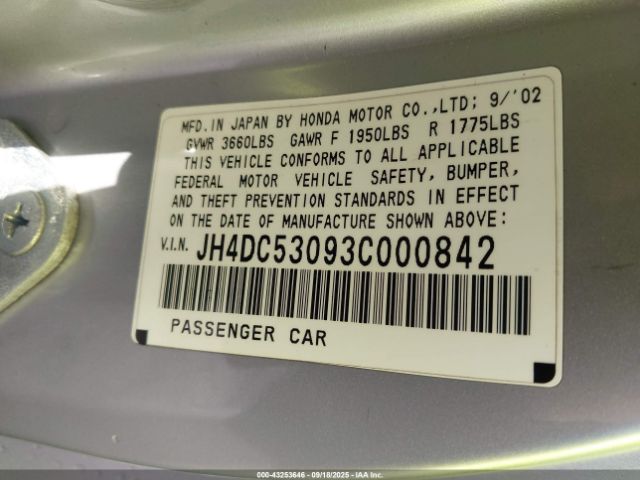 2003 ACURA RSX JH4DC53093C000842 Photo 8