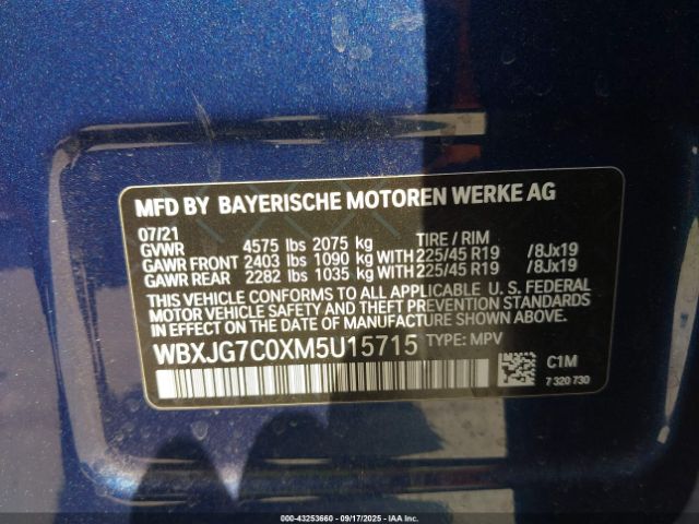 2021 BMW X1 WBXJG7C0XM5U15715 Photo 8